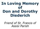 In Memory of Don & Dorothy Diederich